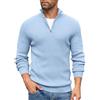 COOFANDY Maglione Uomo Collo Alto con Zip 1/4 Pullover Dolcevita Classico a Maniche Lunghe Maglioni Invernali Slim Fit Morbido Sweater e Lavorato a Maglia Azzurro Chiaro S