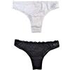 Cotonella Confezione da 8 Pezzi - Slip Donna Brasiliano Cotone BIELASTICO E Pizzo. Disponibile nei Colori Solo Bianco, Solo Nero e Assortito (Bianco e Nero) (4 /L EU 42, Bianco E Nero)