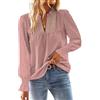TUUHAW Camicia Lunga Donna Boho Taglia Forte Top con Scollo a V Pizzo Rosa 3XL