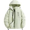 Vhersily 2025 Giacca da Sci Montagna Impermeabile Parka da Neve Calda Imbottita Invernale Cappotto da Sci con Cappuccio Invernali Antivento Giubbotto da Viaggio Donna con Tasche Leggera Trapuntata