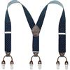 Kangdai, Bretelle da uomo con 6 fibbie e retro a Y, elastiche, resistenti e regolabili, con robuste clip in metallo Gentleman Dark Blue Taglia unica