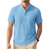Enlision Camicia Lino Uomo Manica Corta Camicie Estive Uomo Collo Coreana Elegante Casual Spiaggia Ampia Maglietta Lino con Bottoni Henley Shirt