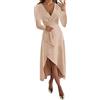 Kobilee Abiti per Capodanno Donna Vintage Maniche Lunghe Abiti Vestito Curvy Cocktail da Sposa Vestito da Sera Sexy Invernale Abito da Cerimonia Lungo Taglie Forti Vestiti Scollo a V Elegante