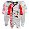Kiddiezoom - Tutine per bambini e bambine, confezione da 3, Grey Dog & Lion., 6-9 Mesi