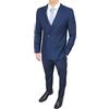 Evoga Completo Abito Uomo Sartoriale Doppiopetto Foderato Vestito Elegante Cerimonia (52, Blu Chiaro)