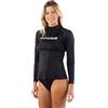 RIP CURL Rashguard a maniche lunghe con protezione solare UPF 50+, nero, XS