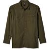 Dickies Camicia da Uomo Flex Ripstop a Maniche Lunghe con Colletto Button Down, Verde Militare, S