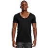 TCOYDS T-Shirt da Uomo Estiva con Scollo Rotondo e Taglio Basso T-Shirt Ampia con Scollo a V Profondo T-Shirt con Fondo Invisibile T-Shirt a Maniche Corte Slim (Color : Black1, Size : XL)
