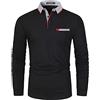 LIUPMWE Manica Lunga da Uomo Puro Cotone Elegante Top Cuciture Classiche Maglietta Commerciale Camicia,A-nero01,XXL
