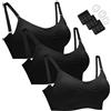 Hofish, confezione da 3 reggiseni per premaman senza cuciture, taglie S-XXL, con estensioni extra per reggiseno e clip Confezione da 3, nero S