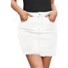JayscreateEU Gonna estiva da donna, in jeans, con tasca, con orlo tascabile, con frange, colore nero, S