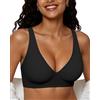 Adisputent Reggiseno senza fili Jelly Bra Push Up Gel Bras per le donne | Reggiseno a V profondo, senza ferretto, senza cuciture, supporto morbido, comfort, tuffo, copertura completa