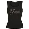 Guess Canotta Jeans Logo Script Jblk Jet Black A996, Nero, M