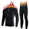 AMZSPORT Set Intimo Termico Uomo, Ideale per Sci e Ciclismo, Asciugatura Rapida e Compressione, Base Layer di Biancheria Intima per Palestra e attività Outdoor, Nero M