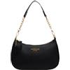 Fiorky Borsa a Spalla da Donna Borsa a Tracolla Regolabile Borsa a Tracolla in Pelle PU Chiusura con Cerniera Borsa a Mezzaluna Casual for Viaggi di Lavoro (Nero)