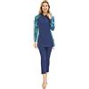 BlueSnow Costume da Bagno Musulmano per Donna a Copertura Totale Costumi da Bagno modesti Musulmani Nuoto Burkini Costume (L, Y1)