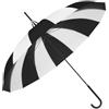Generic Ombrello con manico lungo per sole e pioggia, grande, design a righe, 16 stecche, nero e bianco, Nero e bianco