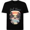 Espionage T-shirt da viaggio con teschio stampato girocollo casual top da uomo 2XL-8XL T432, Nero , 6XL plus tall