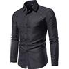 FAWHEWX Camicia Elegante da Uomo d'Affari Camicia a Maniche Lunghe dal Taglio Regolare Camicia Casual con Bottoni Stampati a Pois Camicia da Lavoro Casual da Uomo Slim Fit M—4XL