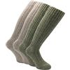PASINI FASHION 2 Paia - Calze lunghe e pesanti con Alpaca - Collezione ALPES - calde e confortevoli, in assortimento di due colori (Sabbia e Verde, 44-46)