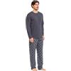 TRAMAS+ Pigiama Uomo in 100% Cotone, Pigiama Uomo Completo Lungo con Maniche Lunghe, Comodo e Traspirante - XXL, Juanlu Azul