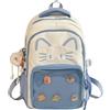 WANWEN Cute Kawaii Cat Ita Backpack with Pin Display, Kawaii Cat Ita Bag Backpack, Cute Transparent Y2k Style, Travel School Bag with Plush Charm & 5 Badges (Blue)