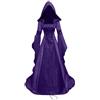 pvucpot Costume Da Dama Dell'800Vestito Halloween Donna Vestito Da Strega Vintage, Costume Da Vampiro Costume Rinascimentale Da Donna Natalizio Da Donna Abito Da Sera Stampato