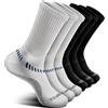 BULLIANT Calzini Calcio 6 Paia, Calzini Uomo Sportivi Compressione Antiscivolo Corsa Calze,Suola Completamente