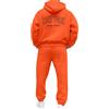 Generisch Tuta da ginnastica da uomo, 2 pezzi, in cotone, con cappuccio e pantaloni da jogging, comoda tuta sportiva in pile, con cappuccio, invernale, calda, per il tempo libero, Colore: arancione