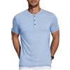 COOFANDY Henley Shirt Camicia da Uomo Tshirt a Maniche Corte con abbottonatura Henley T-Shirt Maglietta Estiva Casual Tshirt Basic Colletto Henley