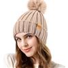 REDESS Donna Inverno Cappello a Maglia Beanie Caldo Pile Foderato con Pompom cap Spesso Slouchy Neve Maglia Cranio Ski cap
