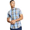 Ben Sherman Camicia a maniche corte da uomo Block Check, Blu lago, L