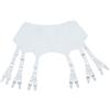 Luxallacki Bretella a 6 cinghie in tessuto solido con cinghie doppie regolabili e 12 chiusure in metallo per calze alte fino alla coscia, bianco, M