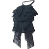 JADEWaa Elegante regolabile increspato Jabot Neck Falso Collar a strati in pizzo collo ruff camicia cravatta anteriore per eventi a tema medievale Colletto vittoriano, Nero , Taglia unica