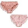 BOEYAA 2 pezzi di seta slip da donna perizoma di seta di gelso alta cinghie elastiche increspature ragazze bikini sexy, G, XL