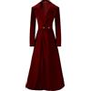 YOUYING Trench da donna in velluto gotico a maniche lunghe con risvolto vintage lungo cardigan cappotto Steampunk autunno inverno cappotti caldi