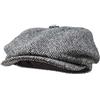 Borges & Scott Berretto Newsboy Lomond - 100% Lana Tweed Harris Tessuta a Mano - Resistente all'Acqua - Herringbone Carbone 56cm