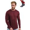 Merino.tech Maglia Termica Lana Merino Uomo - 100% Intimo Termico Lana Merino Uomo Leggero, Medio, Pesante con Calzini (X-Large, 165 Burgundy)