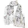 Pamper Yourself Now Foulard grigio lucido con gatti multicolore sciarpa sottile., Grigio, Taglia unica