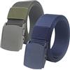 YunYunStrap Cinture uomo, cintura militare tattica in nylon con fibbia senza metallo, confezione da 2