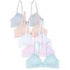 Channo Reggiseno Ragazze Cotone Top Basic Senza Ferretti Tinta Unita Bretelle Regolabili Coppa A, Confezione da 5, in Tinta Unita, 1A