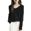 Chanyarn Maglione da Donna 100% Lana Merino con Scollo a V 2025 Casual a Maniche Lunghe Senza Cuciture Maglia Maglione