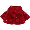 CHICTRY Cappotto da Neonate Mantello in Pelliccia Sintetica Cappotto da Principessa Capispalla Mantellina Giacca Calda Adorabile Poncho Abiti Invernali Abito da Battesimo