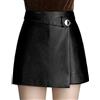 Expeum Pantaloni legging in ecopelle Pantaloncini in pelle PU Pantaloni casual Gonna a vita alta Slim Fit Plus Size Gonna alla moda ampia gamba larga gonna donna