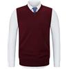 KTWOLEN Gilet da Uomo Inverno V-Collo Senza Maniche Gilet con Scollo V Panciotto Maglione Cardigan Canotte Pullunder Smanicato Pullover (Vino Rosso, M)