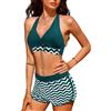 Tuopuda Costumi da Bagno Donna Costume Mare Donna Due Pezzi Halter Bikini Set Regolabile Reggiseno Spiaggia Push Up Imbottito con Pantaloncini da Bagno Sexy Brasiliana Beachwear