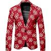 RUMAOZIA Blazer da Uomo per Natale Anzugjacke Blazer Natalizio Comodo a Maniche Lunghe con Revers Giacca da Festa Divertente Blazer da Festa con Stampa di Babbo Natale Costume di Natale, S rosso., M