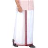 PRAKASAM COTTON Dhoti da uomo doppio bianco con bordo design Dobby (1,30 x 4,00 metri)