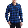 HISDERN Camicia da Uomo in Flanella Scozzese Casual a Maniche Lunghe con vestibilità Regolare Camicie Scozzesi a Quadri con Bottoni Blu L