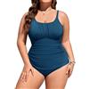 Tuopuda Costume da Bagno Intero Donna Taglie Forti Sexy Costumi Interi da Mare Piscina Push Up Imbottito Reggiseno Costumi Bikini Un Pezzo Spiaggia Beachwear L-4XL